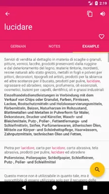 German Italian Dictionary android App screenshot 3